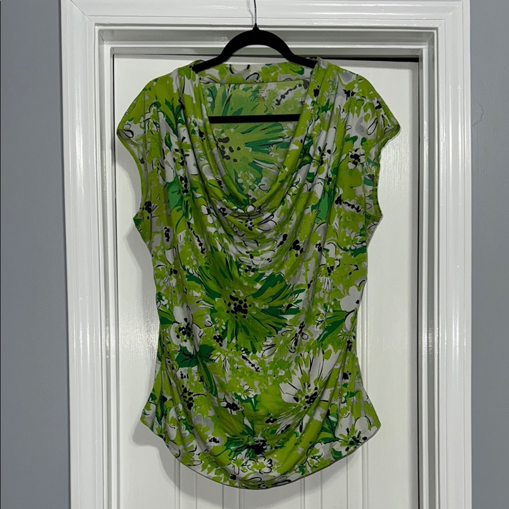 Worthington Floral Green Top